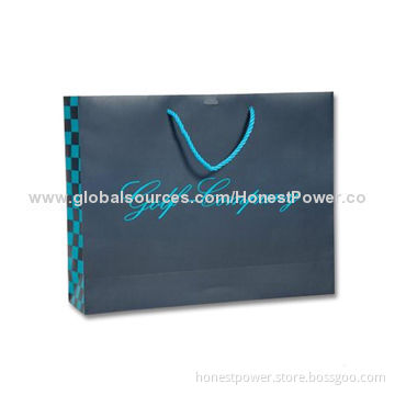 Paper Shopping Bag with Off-set Printing, Matte Lamination, Customized Sizes/Designs are Accepted